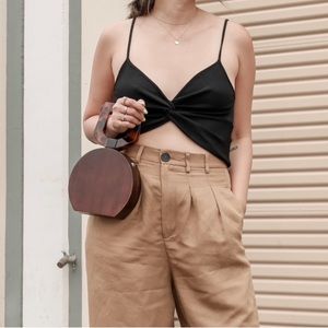 ZARA BLACK CROP TANK TOP